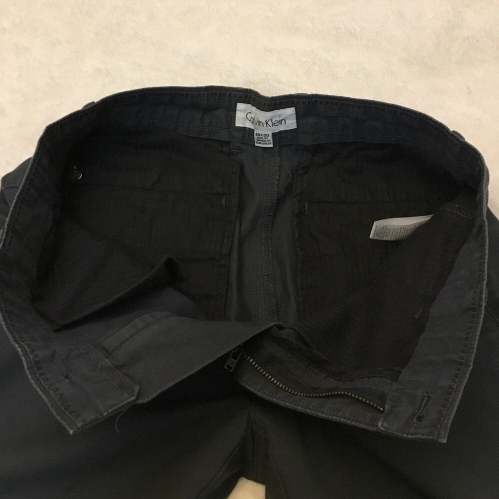 Calvin Klein Charcoal Grey Pinstripes Chinos Pants - Picture 13 of 16
